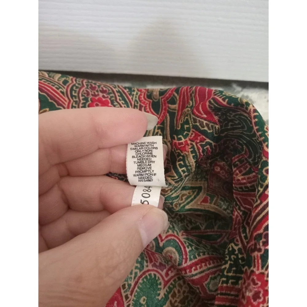 Vintage Victoria's Secret Button Down‎ Paisley Print Pajama Set Sz Med